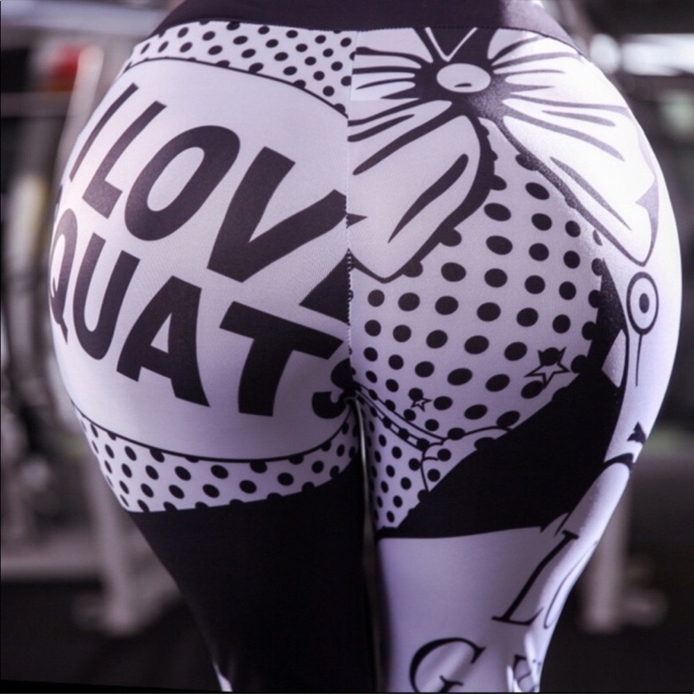 •Love Squats• Retro Comic Workout Leggings